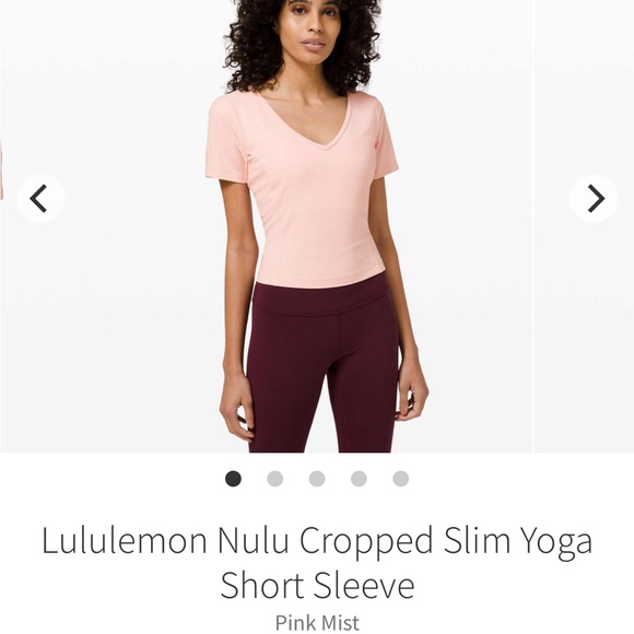 lululemon nulu cropped slim yoga short sleeve - pink mist size 4 crop top - Picture 4 of 13